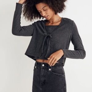 Madewell Rib Tie Front Cardigan